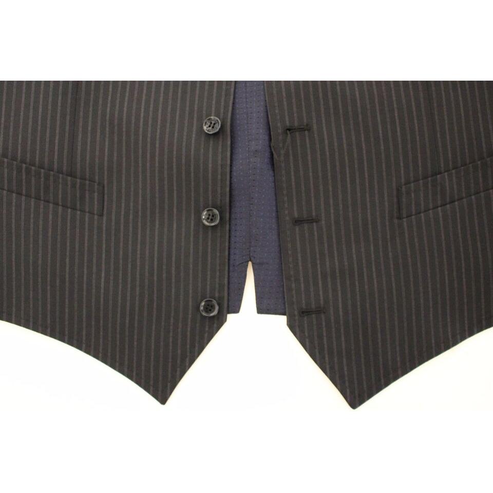 优雅灰色条纹连衣裙背心