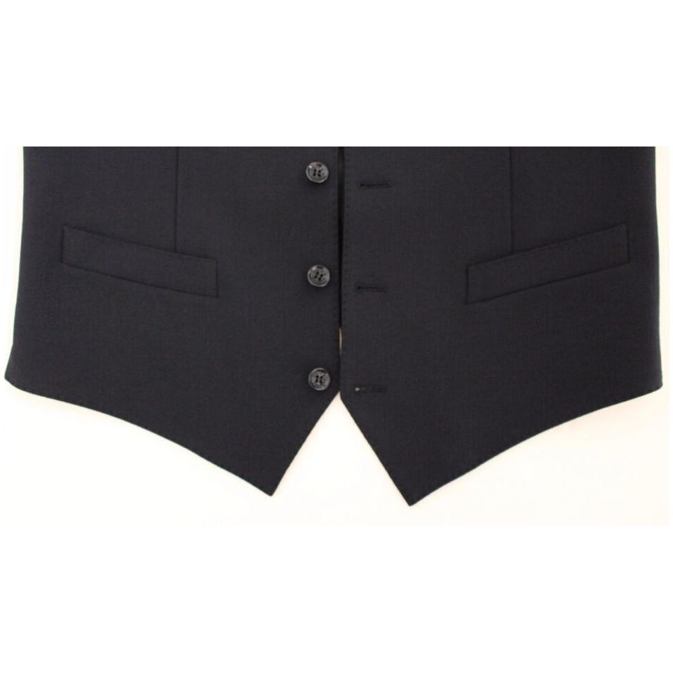 优雅蓝色羊毛连衣裙背心