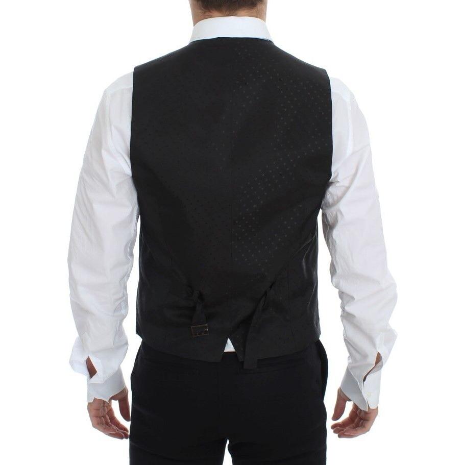 优雅丝羊毛黑色礼服背心