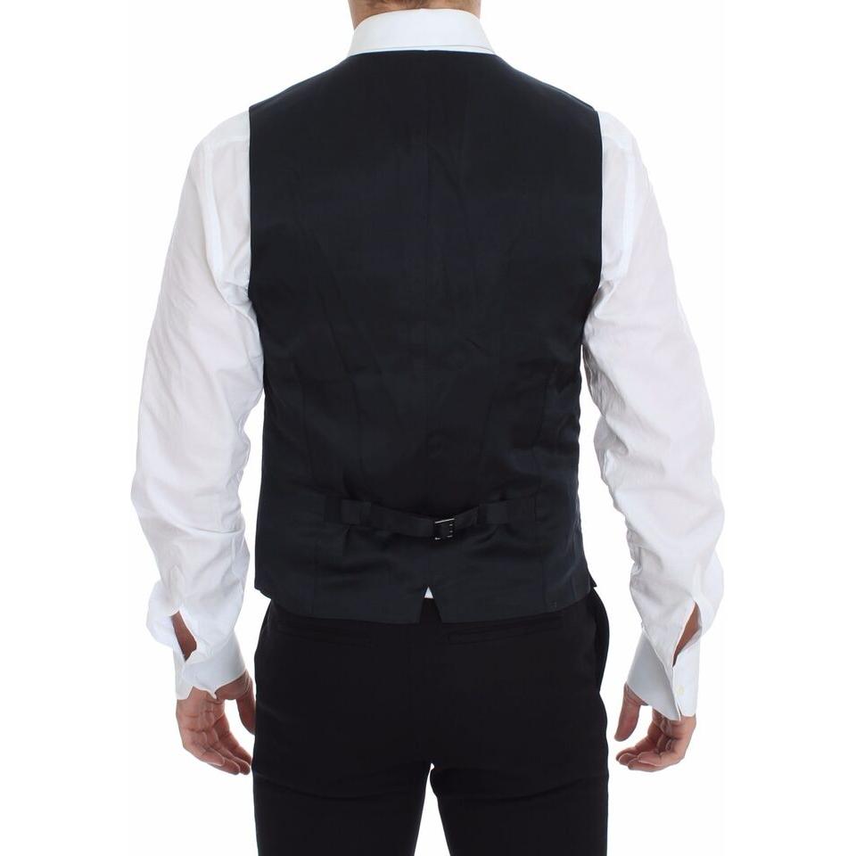 优雅蓝色棉质弹力连衣裙背心