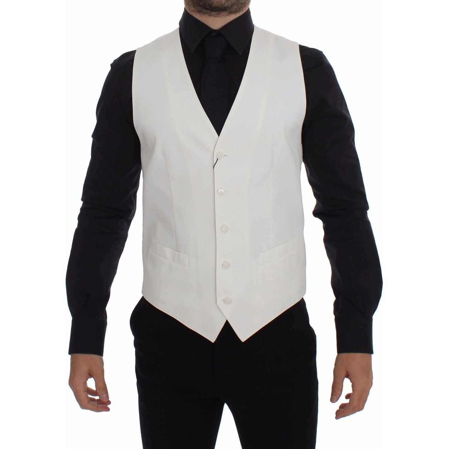 优雅白色棉丝连衣裙背心