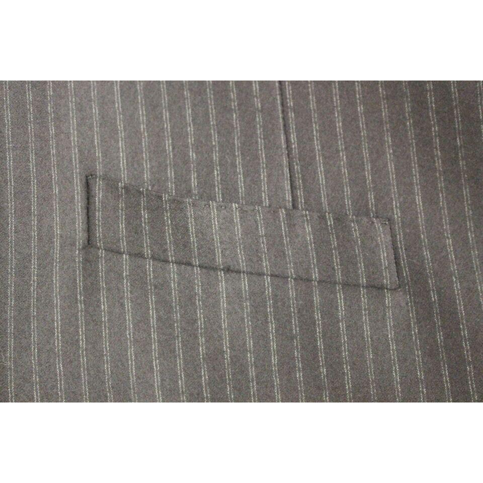 优雅黑色条纹羊毛连衣裙背心