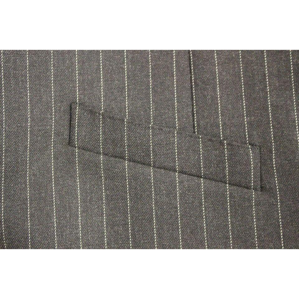 优雅灰色条纹连衣裙背心