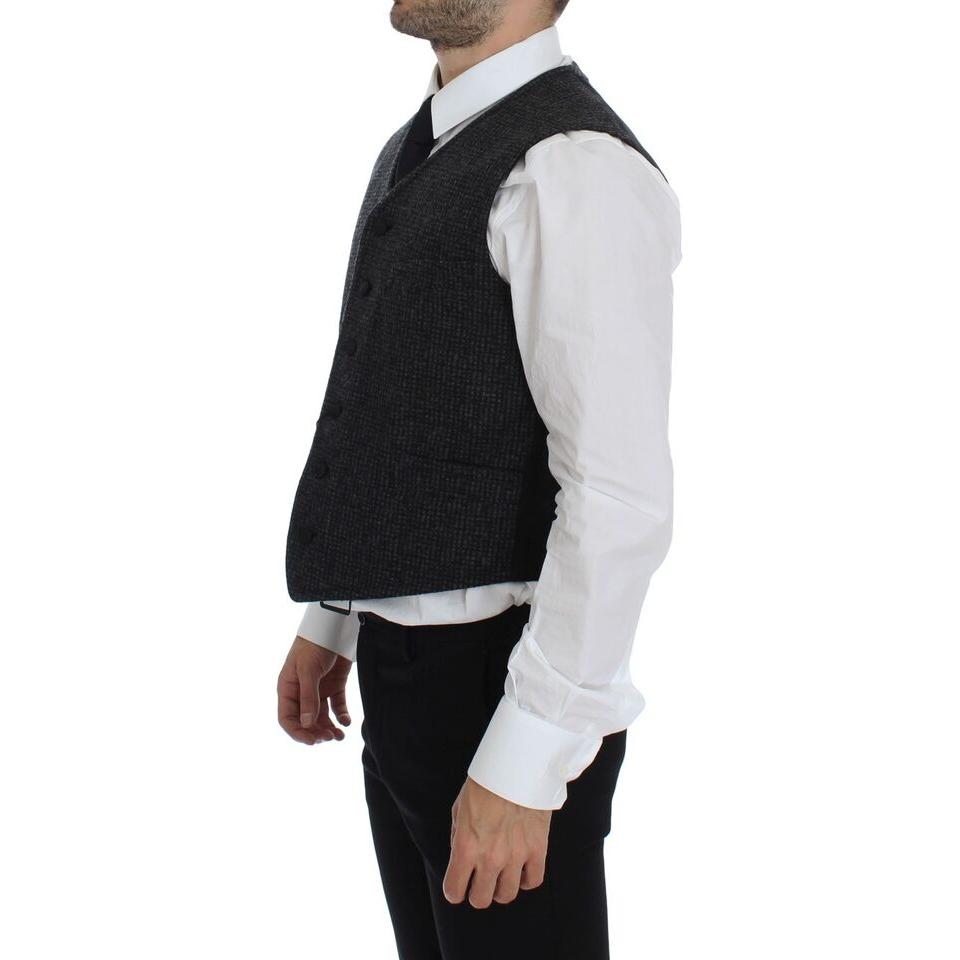 Dolce & Gabbana Elegant Gray Wool Blend Dress Vest Dolce & Gabbana