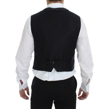 Dolce & Gabbana Gray Wool Blend Logo Vest Gilet Weste Dolce & Gabbana