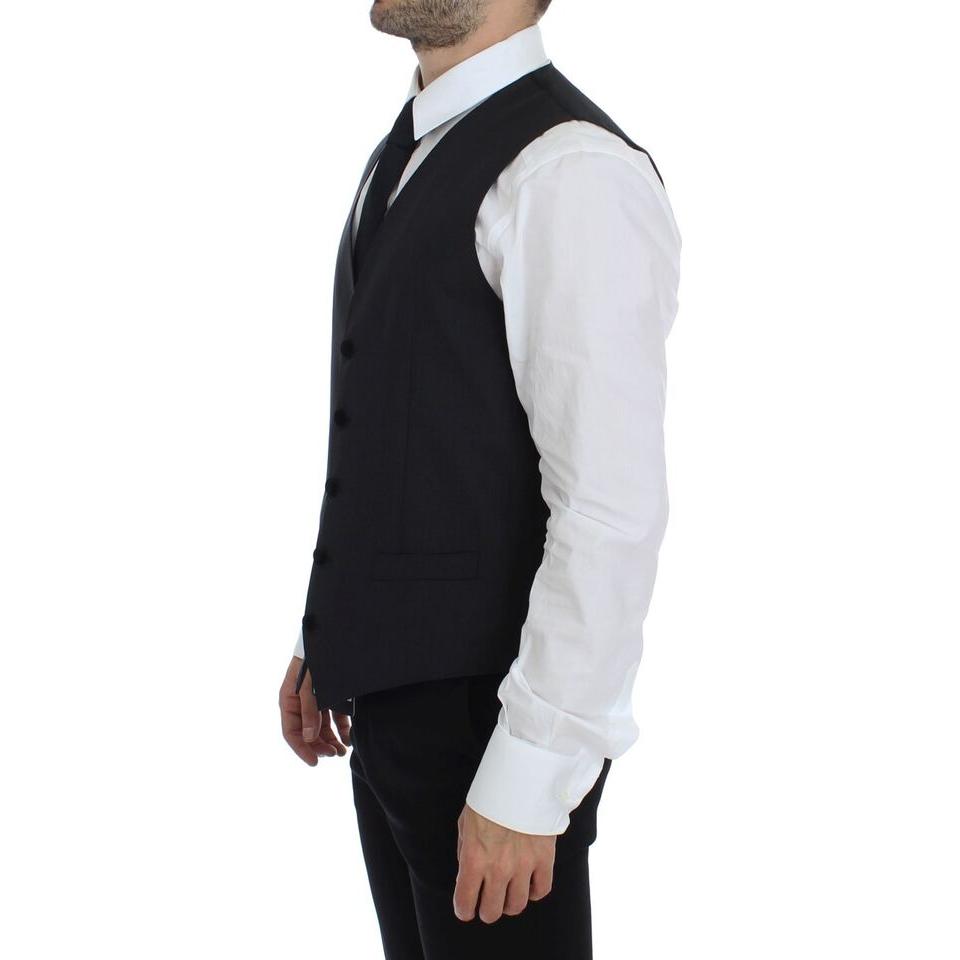 Dolce & Gabbana Elegant Gray Wool Dress Vest Dolce & Gabbana