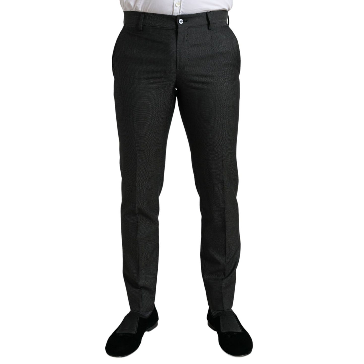 Dolce & Gabbana Dark Gray Stretch Slim Formal Pants