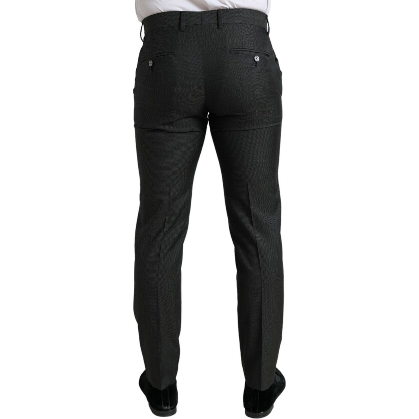 Dolce & Gabbana Elegant Dark Grey Skinny Dress Pants Dolce & Gabbana