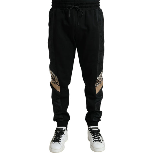 Dolce & Gabbana Elegant Black Leopard Jogger Pants Dolce & Gabbana