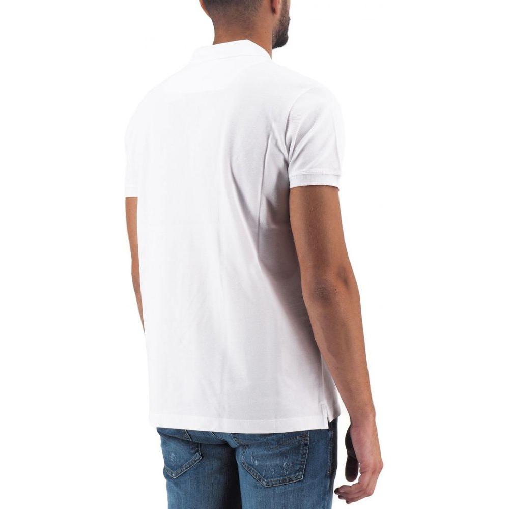 Diesel Elegant White Cotton Polo Shirt with Contrasting Logo Diesel