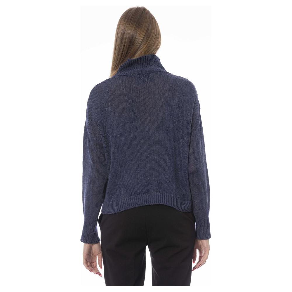 Baldinini Trend Blue Wool Women Sweater Baldinini Trend