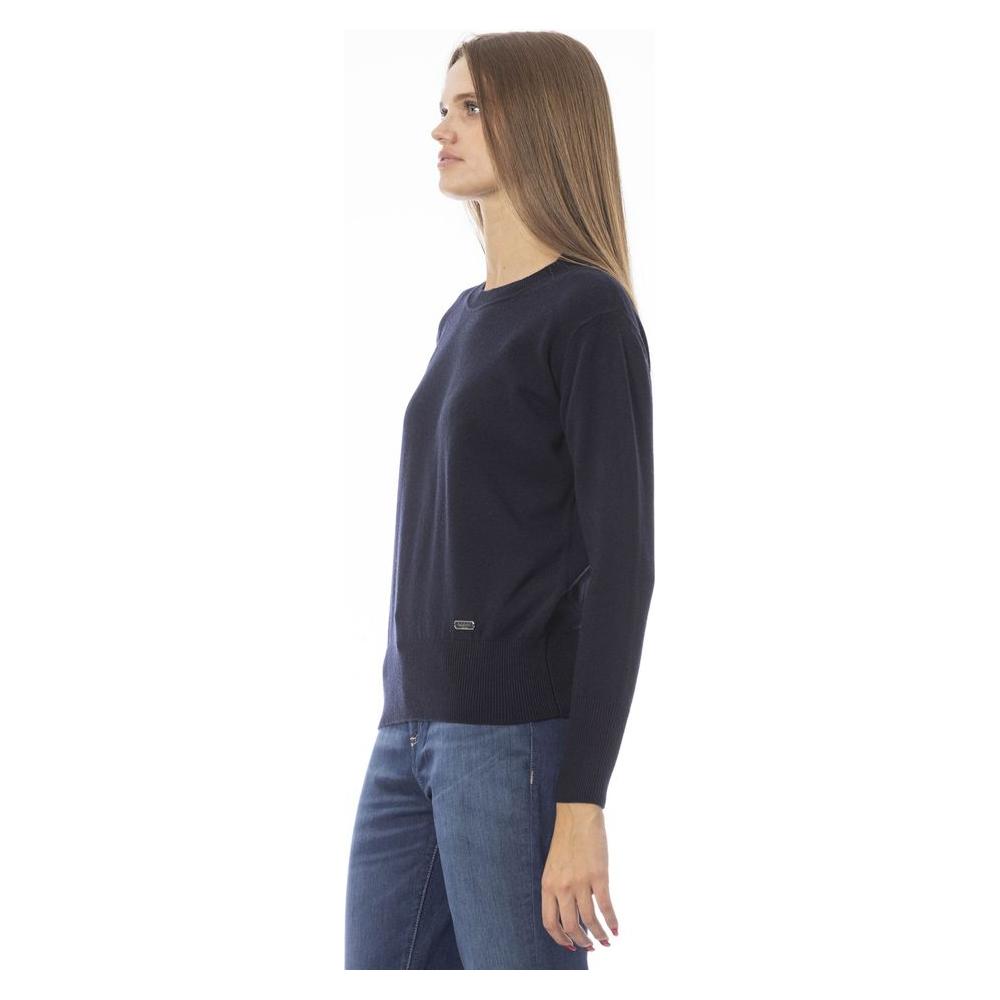 Baldinini Trend Blue Wool Women Sweater Baldinini Trend