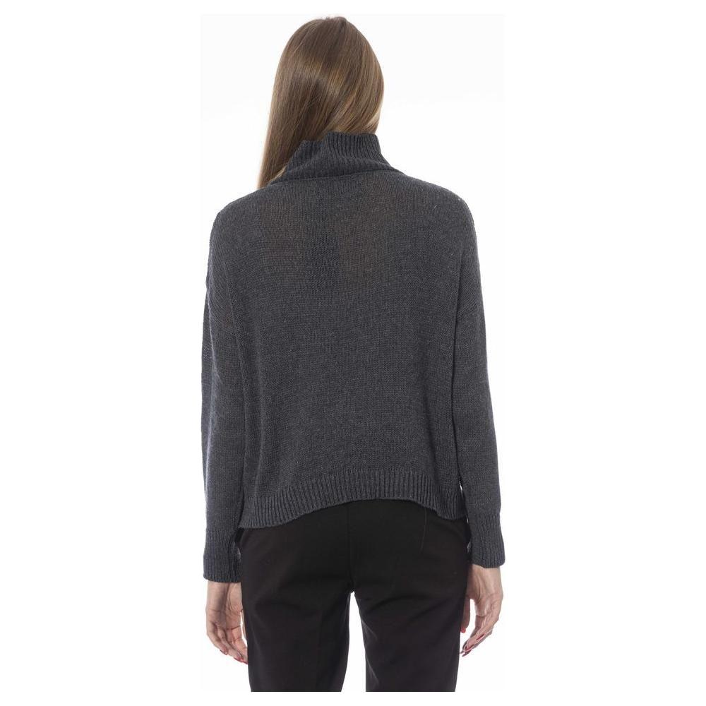 Baldinini Trend Gray Wool Women Sweater Baldinini Trend Dark Slate Gray