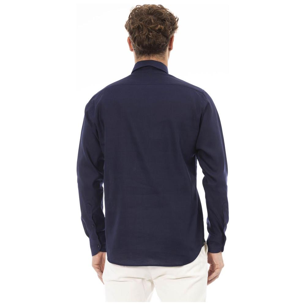 Baldinini Trend Blue Cotton Men Shirt Baldinini Trend