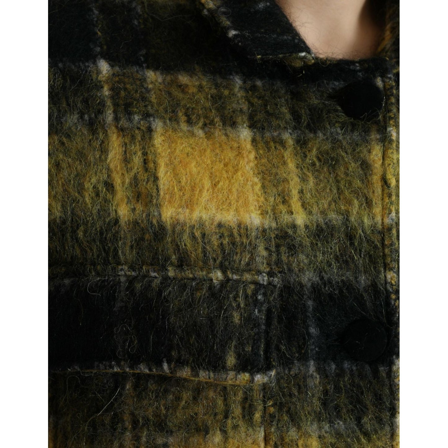 Dolce & Gabbana Chic Plaid Long Coat in Sunshine Yellow Dolce & Gabbana