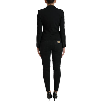 Dolce & Gabbana Black Wool Single Breasted Blazer Coat Jacket