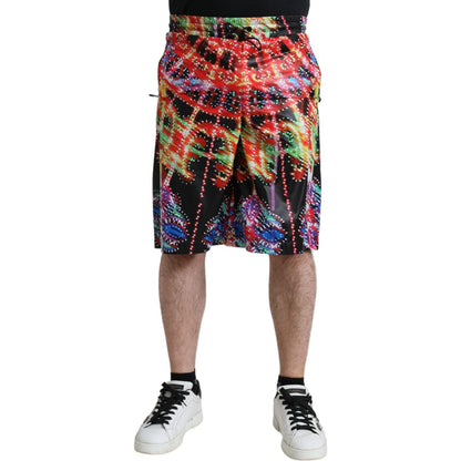 Dolce & Gabbana Multicolor Luminarie Print Men Bermuda Shorts Dolce & Gabbana