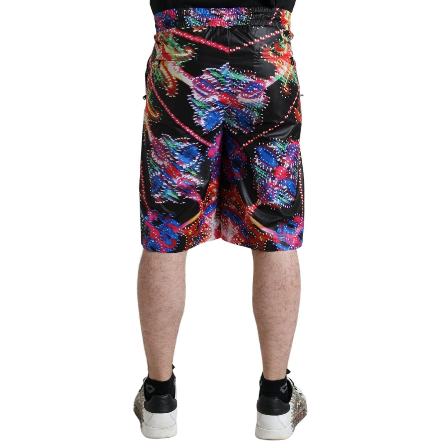 Dolce & Gabbana Multicolor Luminarie Print Men Bermuda Shorts Dolce & Gabbana