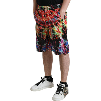 Dolce & Gabbana Multicolor Luminarie Print Men Bermuda Shorts Dolce & Gabbana
