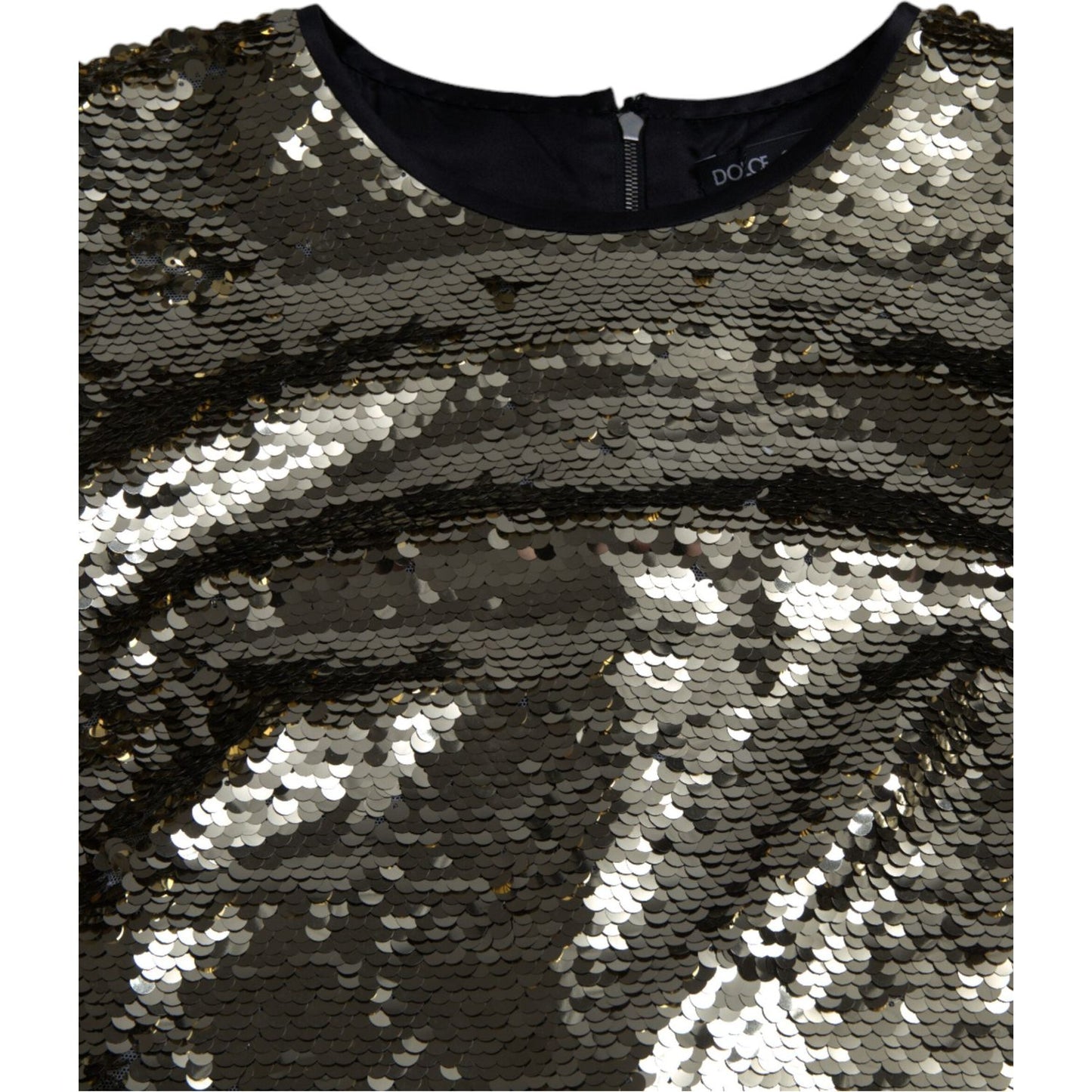 Dolce & Gabbana Elegant Silver Sequined Mini Dress Dolce & Gabbana