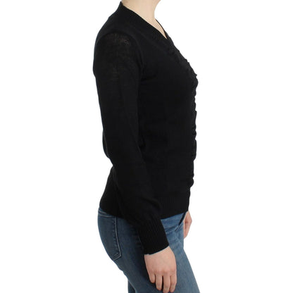Costume National Black V-neck wool sweater