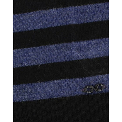 Costume National Black striped V-neck sweater
