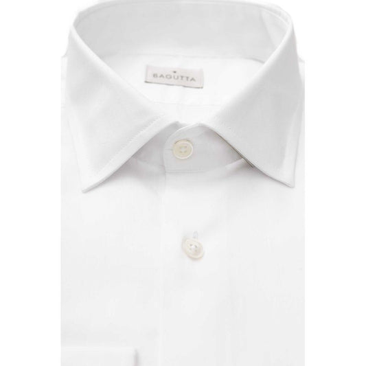 Bagutta White Cotton Men Shirt Bagutta