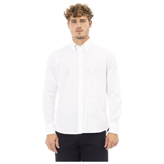 Baldinini Trend White Cotton Men Shirt Baldinini Trend