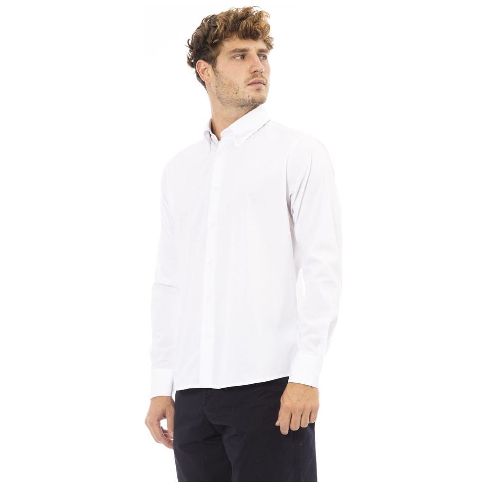 Baldinini Trend White Cotton Men Shirt Baldinini Trend