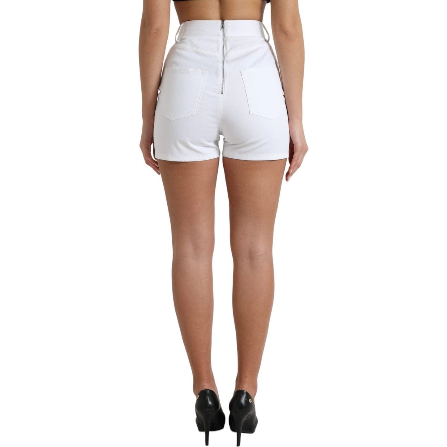 Dolce & Gabbana Chic High Waist Lace Closure Shorts Dolce & Gabbana