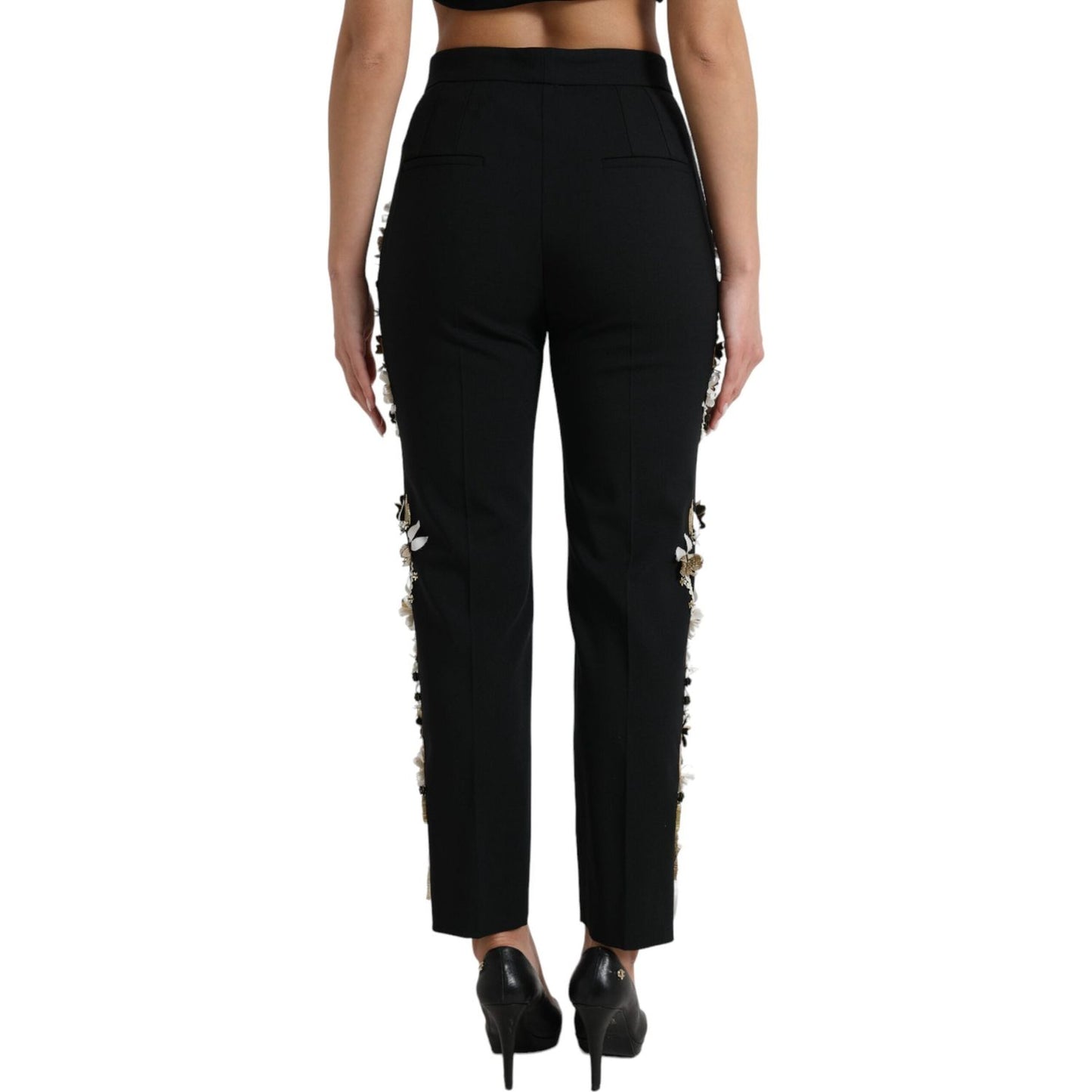 Dolce & Gabbana Elegant High Waist Floral Tapered Pants Dolce & Gabbana