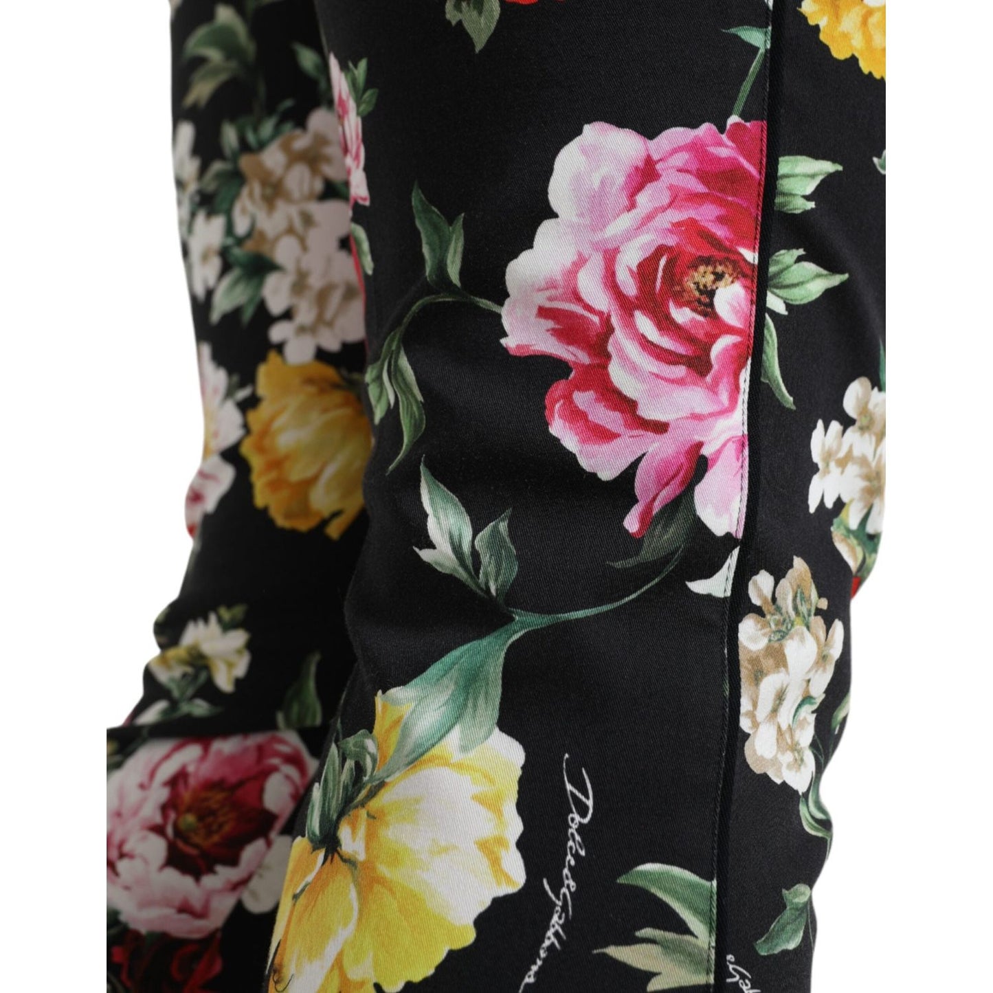 Dolce & Gabbana Elegant Floral Mid Waist Cropped Pants Dolce & Gabbana