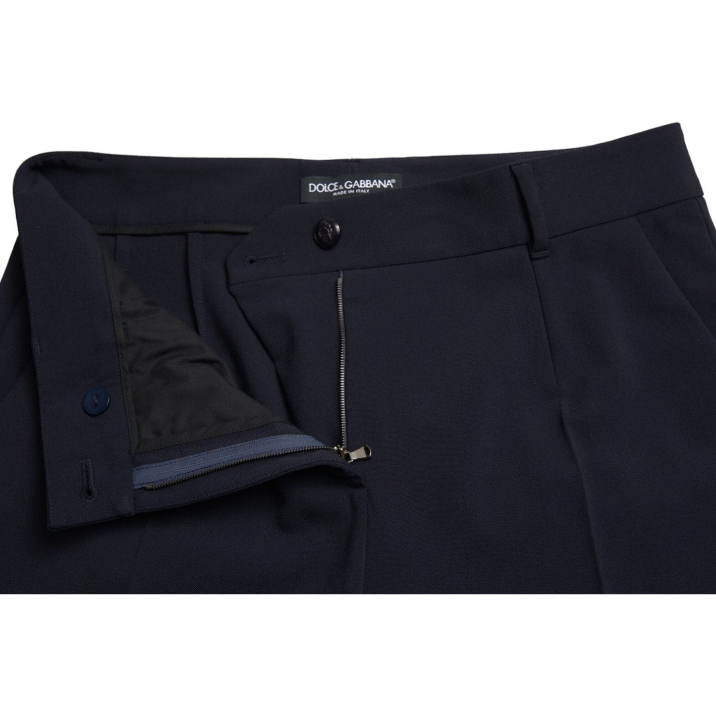 Dolce & Gabbana Elegant Mid Waist Tapered Pants in Blue Dolce & Gabbana