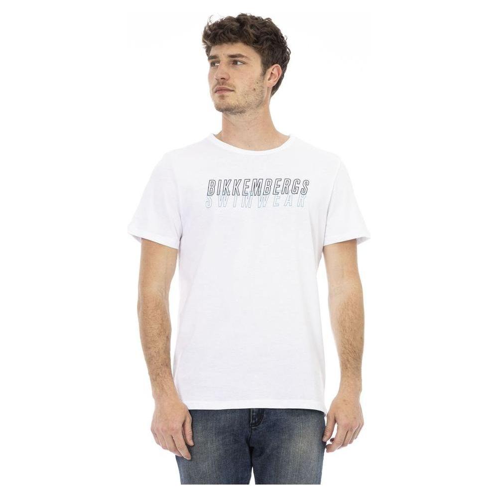 Bikkembergs White Cotton Men T-Shirt Bikkembergs