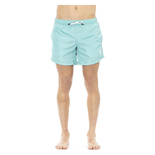 Bikkembergs Light Blue Polyester Men Swim Short Bikkembergs Gray