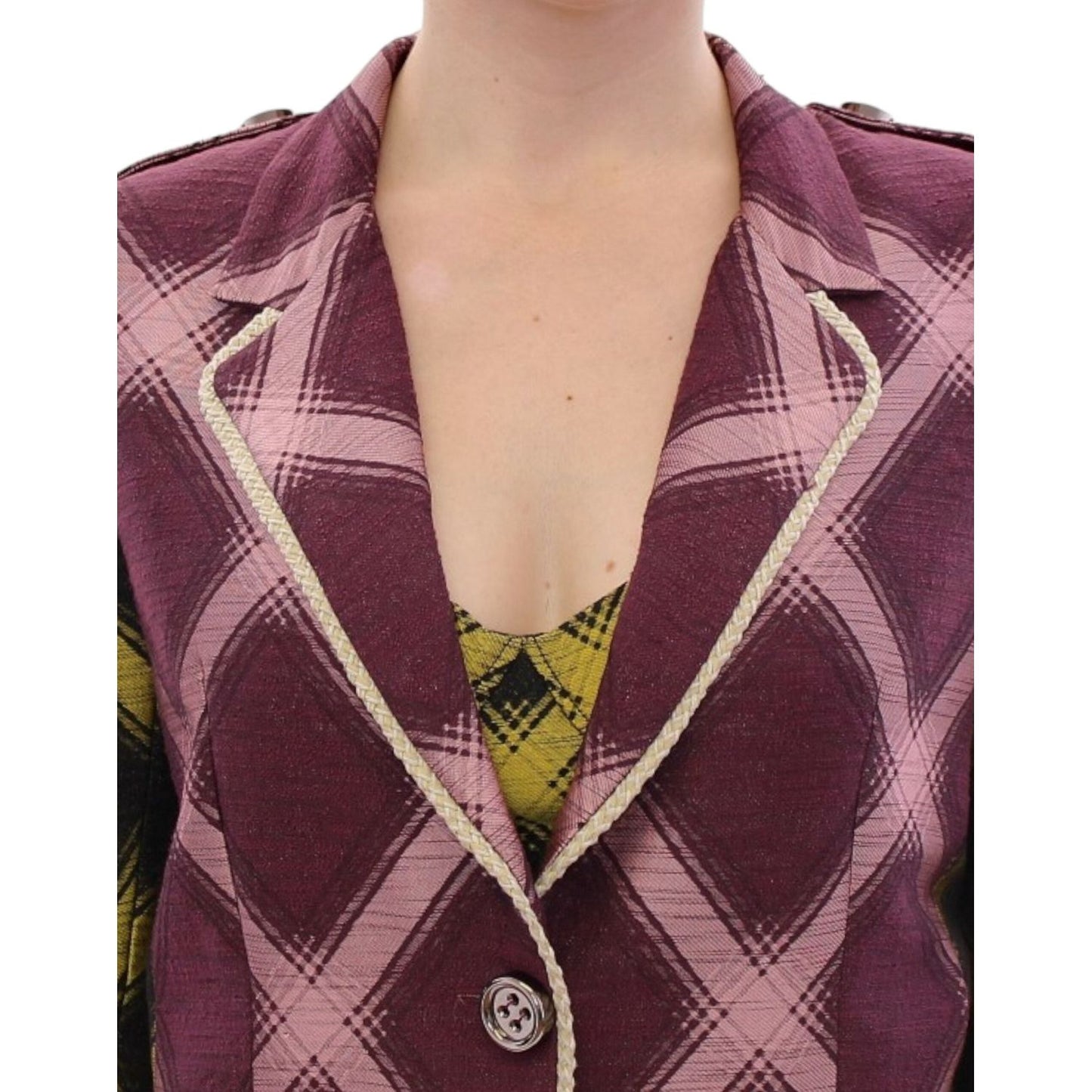 House of Holland Purple checkered blazer jacket