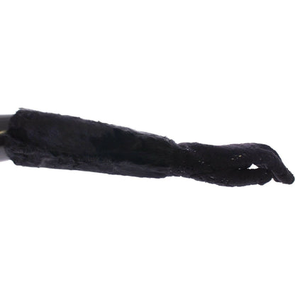 Dolce & Gabbana Black Lace Wool Lambskin Fur Elbow Gloves