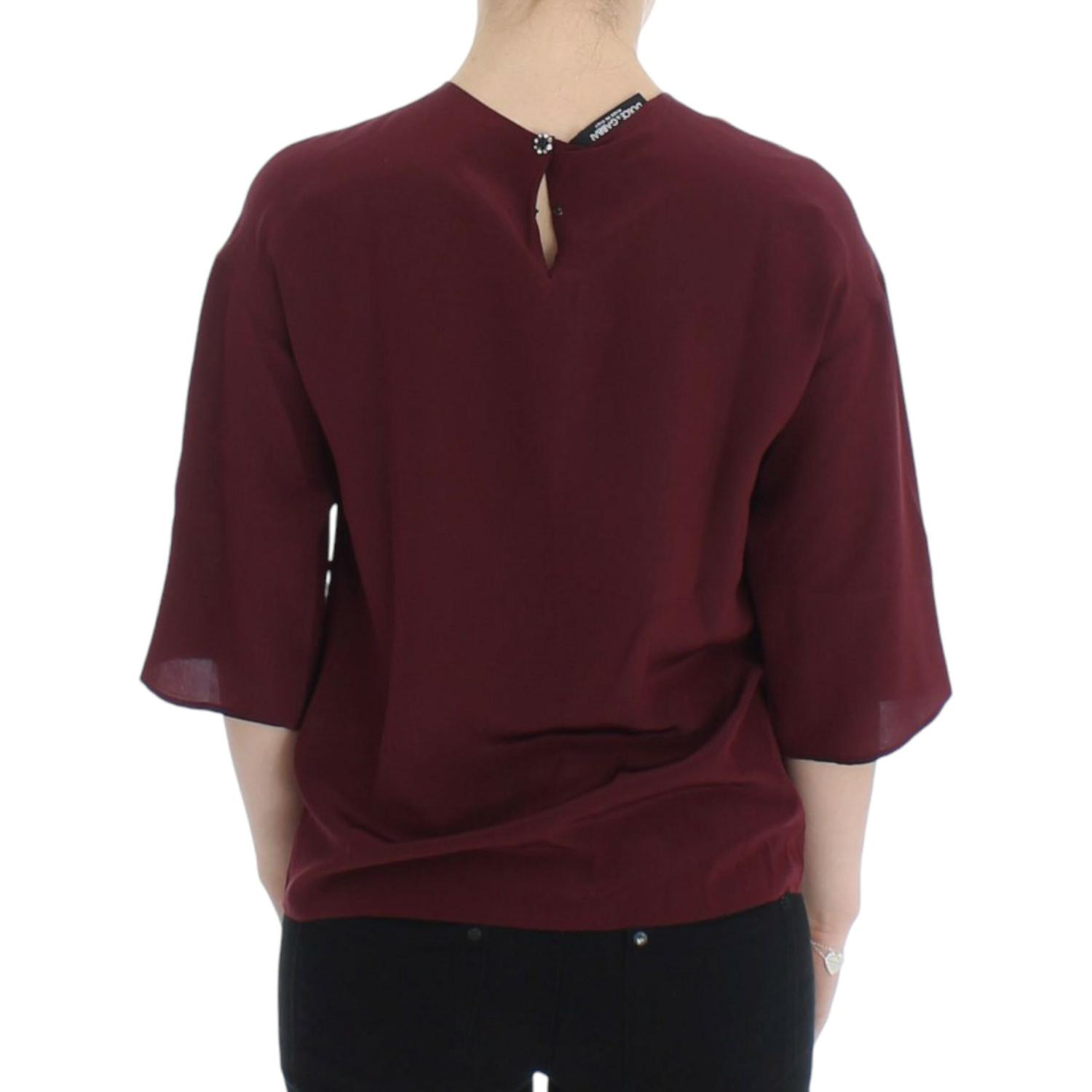 Dolce & Gabbana Red 3/4 sleeve silk blouse