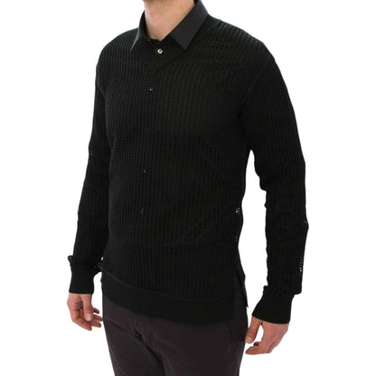 Dolce & Gabbana Dark Green Runway Netz Pullover Netted Sweater