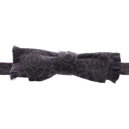 Dolce & Gabbana Gray Black Wool Bow Tie