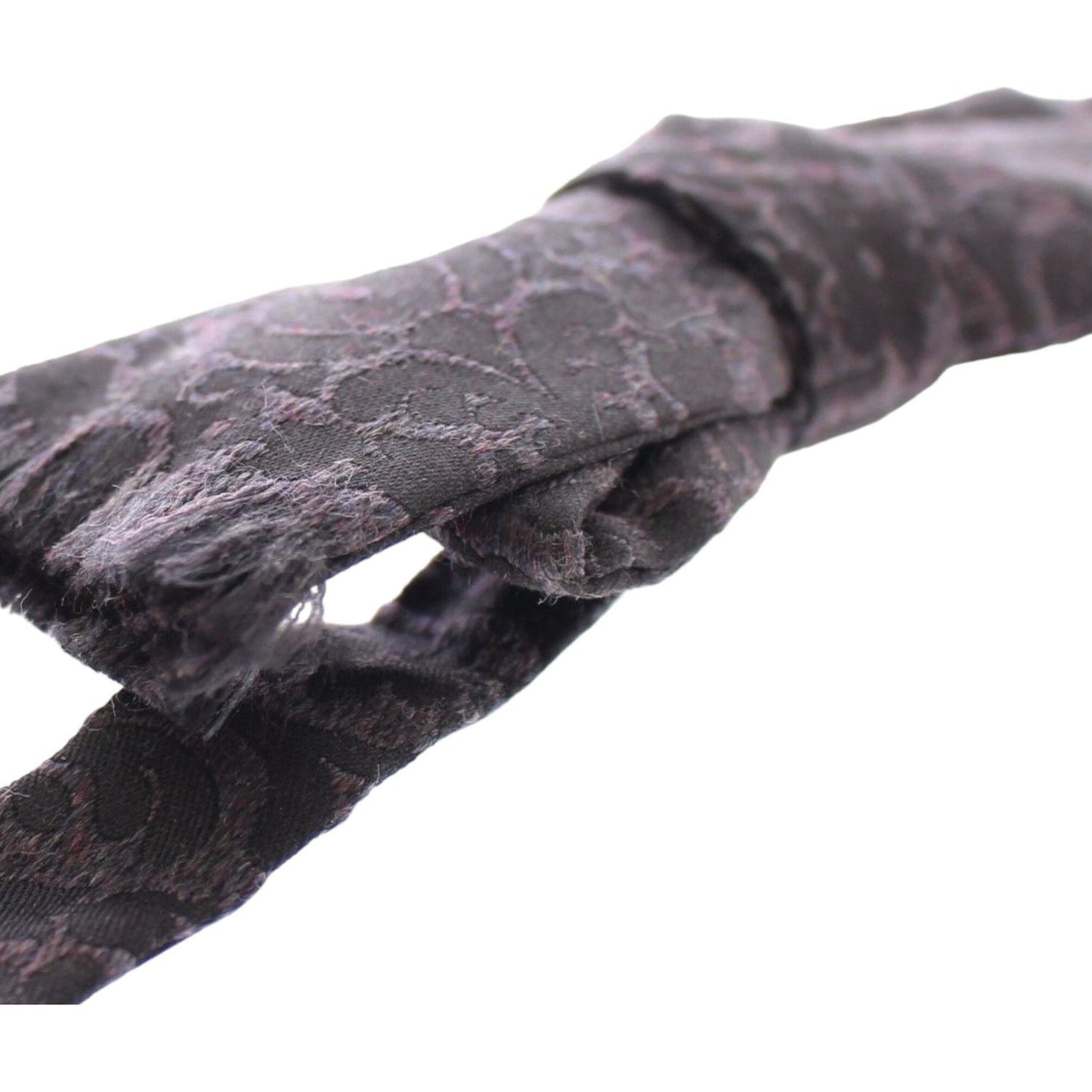 Dolce & Gabbana Gray Black Wool Bow Tie