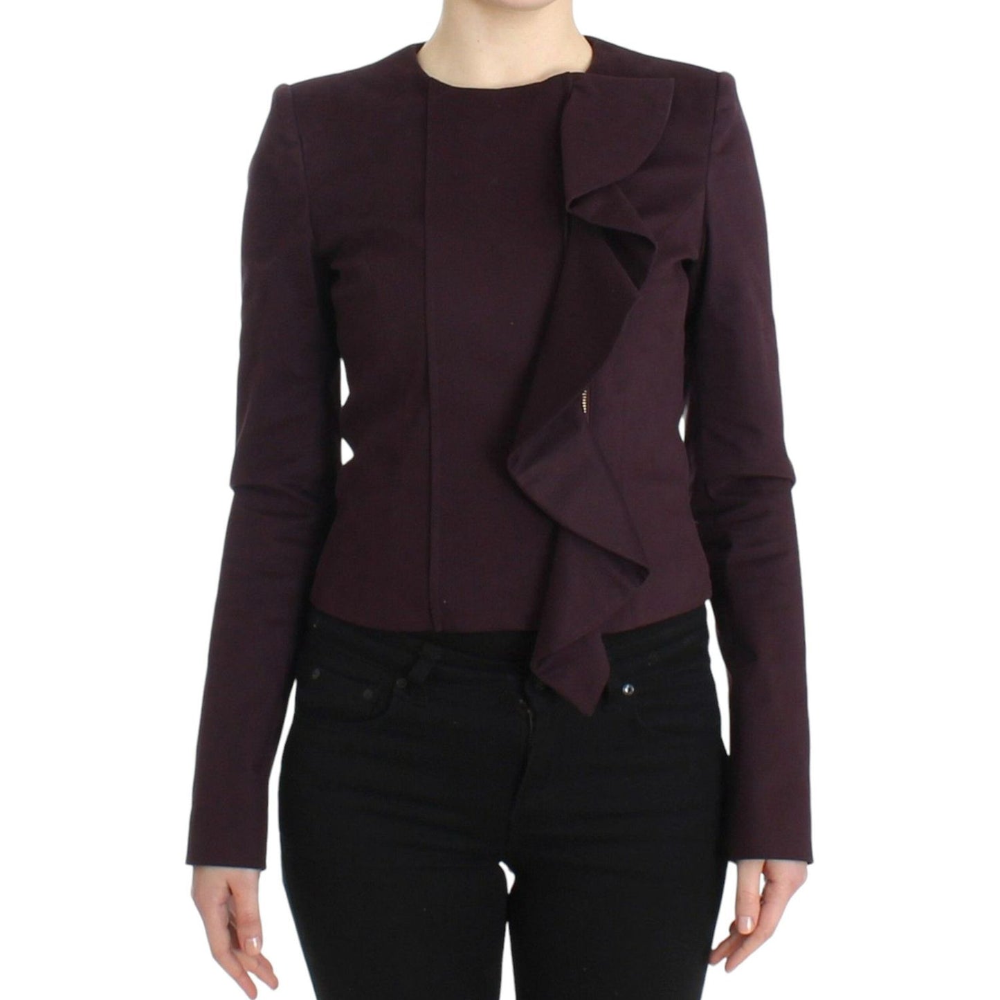 GF Ferre Elegant Purple Cotton Blend Blazer Coats & Jackets GF Ferre