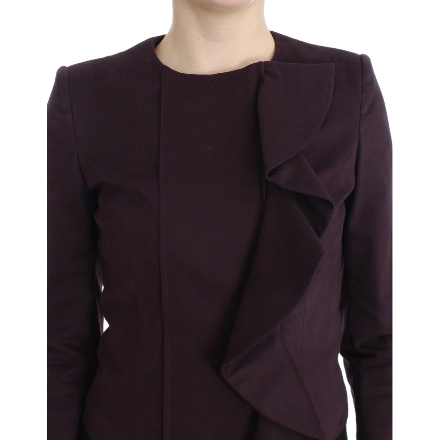GF Ferre Purple Ruched Jacket Coat Blazer Short