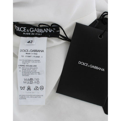 Dolce & Gabbana Silver Sequined Crewneck Blouse T-shirt Top