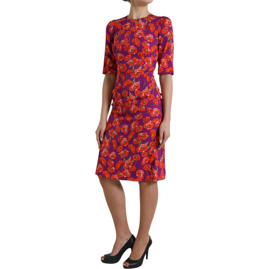 Dolce & Gabbana Vibrant Floral Silk Charmeuse Dress Dolce & Gabbana