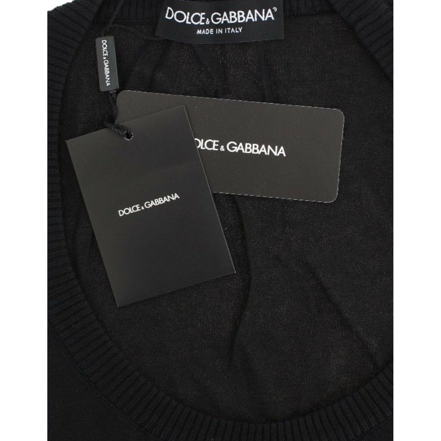 Dolce & Gabbana Elegant Black Deep Crewneck Sweater Dolce & Gabbana