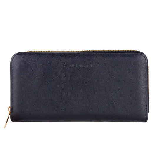 Baldinini Trend Chic Black Leather Zip Wallet Baldinini Trend