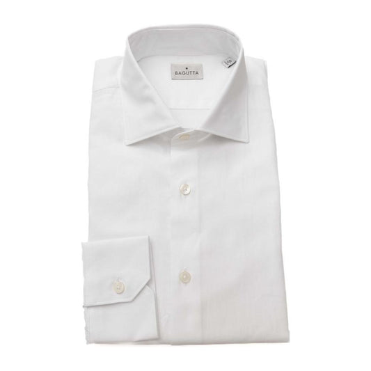 Bagutta White Cotton Men Shirt