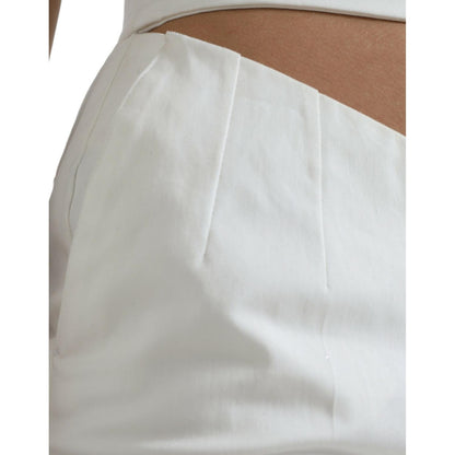 Dolce & Gabbana Black White Cotton Cut Out Waist Tapered Pants Dolce & Gabbana