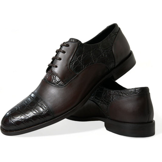 Dolce & Gabbana Brown Exotic Leather Formal Men Dress Shoes Dolce & Gabbana